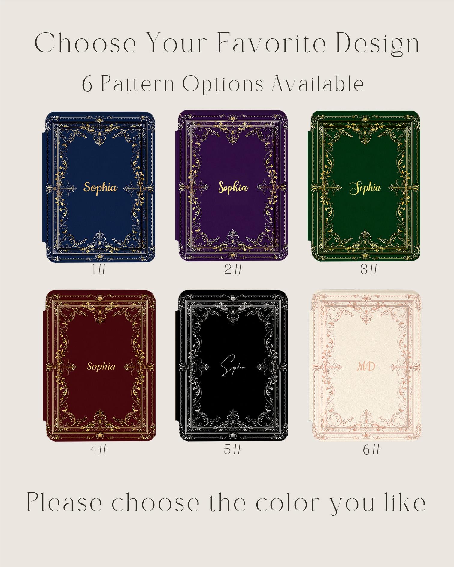 Vintage Book Style Kindle Scribe Case with Auto Sleep/Wake & Customization