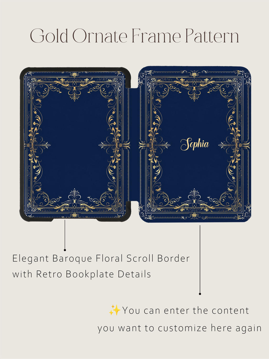 Vintage Book Style Kindle Scribe Case with Auto Sleep/Wake & Customization