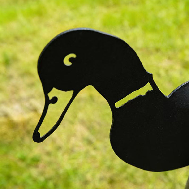 Peeking Duck Metal Garden Stake - Wrought Iron Yard Art, Outdoor Fence Ornament