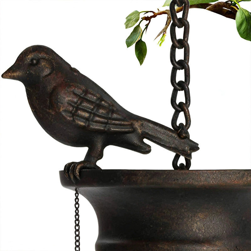 Premium Metal Craft Rain Chain Villa Bird Cup Drainage Chain Iron Art Bird Wind Chime Decor